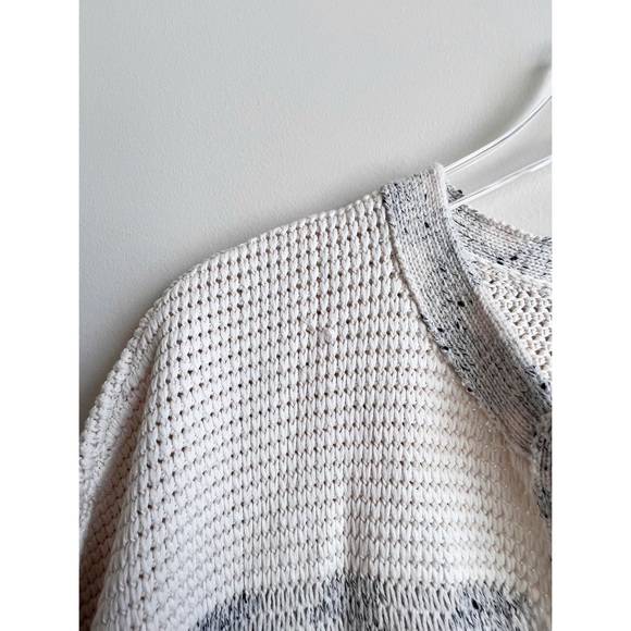 Vince Striped V-neck Dolman Short Sleeve Sweater Size M/L - Picture 5 of 8